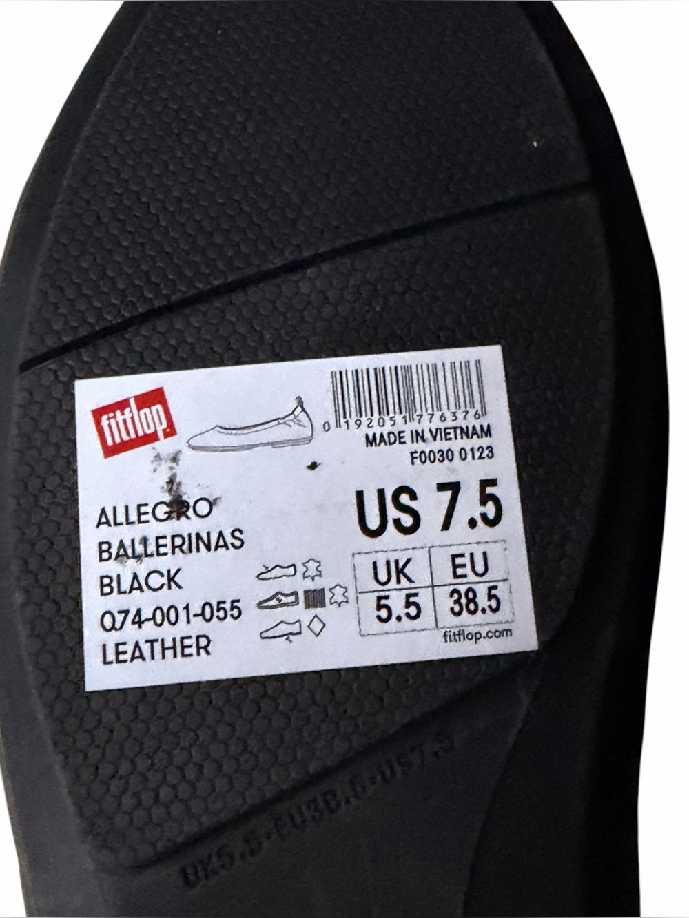 New Fitflops Allegro Black Ballerina Ballet Flats, 7.5 - Picture 10 of 11